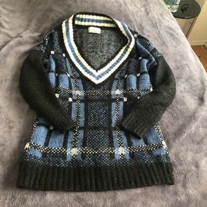 Checked oversized school girl blogger sweater